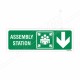 Assembly Station Right Down Arrow Sign