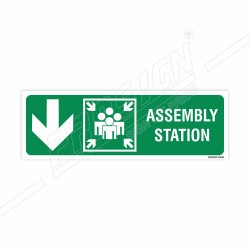 Assembly Station Left Down Arrow Sign| Protector FireSafety