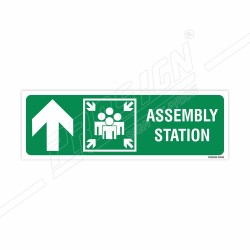 Assembly Station Left Up Arrow Sign| Protector FireSafety