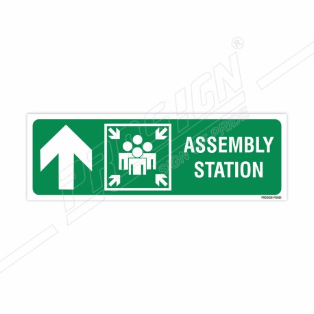 Assembly Station Left Up Arrow Sign| Protector FireSafety