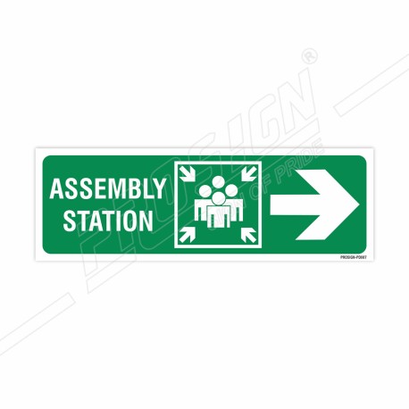 Assembly Station Right Arrow Sign| Protector FireSafety