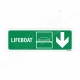 Lifeboat Right Down Arrow Sign