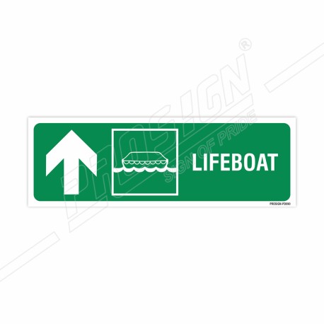 Lifeboat Left Up Arrow Sign| Protector FireSafety