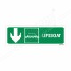 Lifeboat Left Down Arrow Sign