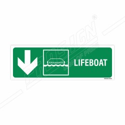 Lifeboat Left Down Arrow Sign| Protector FireSafety