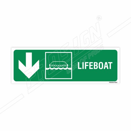 Lifeboat Left Down Arrow Sign| Protector FireSafety