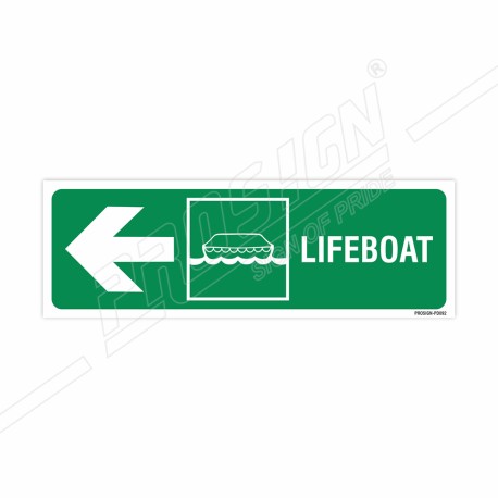 Lifeboat Left Arrow Sign| Protector FireSafety