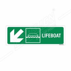 Lifeboat Left Down Cross Arrow Sign| Protector FireSafety