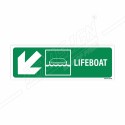 Lifeboat Left Down Cross Arrow Sign| Protector FireSafety