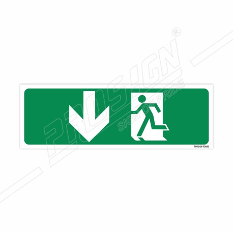 Exit Man With Left Down Arrow Sign| Protector FireSafety