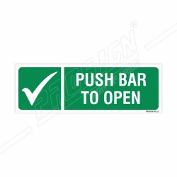 Push Bar To Open Sign| Protector FireSafety