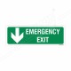 Emergency Exit Left Down Arrow Sign