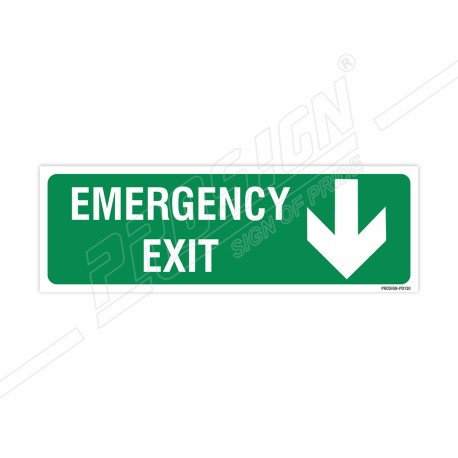 Emergency Exit Right Down Arrow Sign| Protector FireSafety