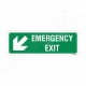 Emergency Exit Left Down Cross Arrow Sign