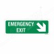 Emergency Exit Right Down Cross Arrow Sign