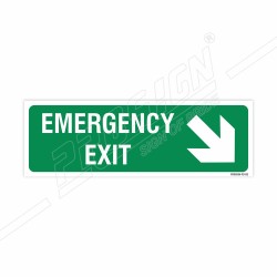 Emergency Exit Right Down Cross Arrow Sign| Protector FireSafety