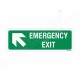 Emergency Exit Left Up Cross Arrow Sign