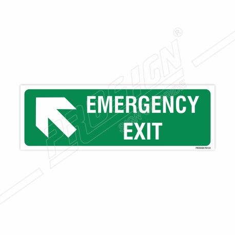 Emergency Exit Left Up Cross Arrow Sign| Protector FireSafety