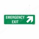 Emergency Exit Right Up Cross Arrow Sign