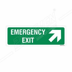 Emergency Exit Right Up Cross Arrow Sign| Protector FireSafety