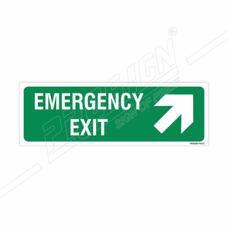 Emergency Exit Right Up Cross Arrow Sign| Protector FireSafety