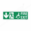 Fire Exit left Down Arrow Sign| Protector FireSafety