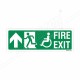Fire Exit Left Up Arrow Sign