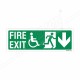 Fire Exit Right Down Arrow Sign
