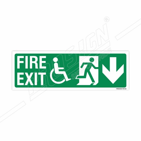 Fire Exit Right Down Arrow Sign| Protector FireSafety