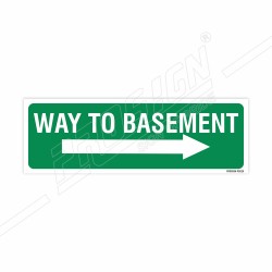 Way To Basement Right Arrow Sign| Protector FireSafety