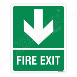 Fire Exit Down Arrow Sign| Protector FireSafety