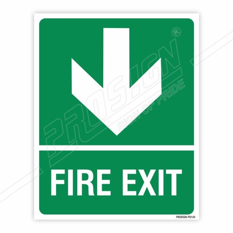 Fire Exit Down Arrow Sign| Protector FireSafety