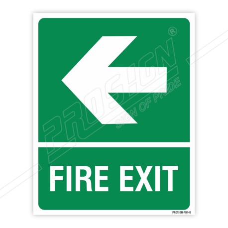 Fire Exit Left Arrow Sign| Protector FireSafety