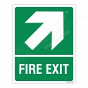 Fire Exit Right Up Cross Arrow Sign| Protector FireSafety