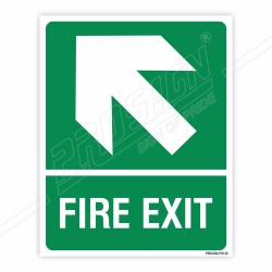 Fire Exit Left Up Cross Arrow Sign| Protector FireSafety