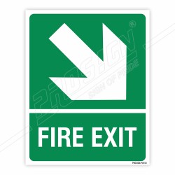 Fire Exit Right Down Cross Arrow Sign| Protector FireSafety