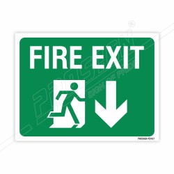 Fire Exit Down Arrow Sign| Protector FireSafety