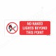 No Naked Light Beyond This Point Prohibition Sign