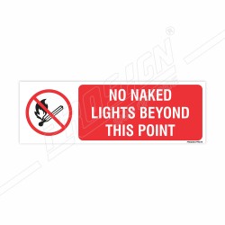 No Naked Light Beyond This Point Prohibition Sign| Protector FireSafety