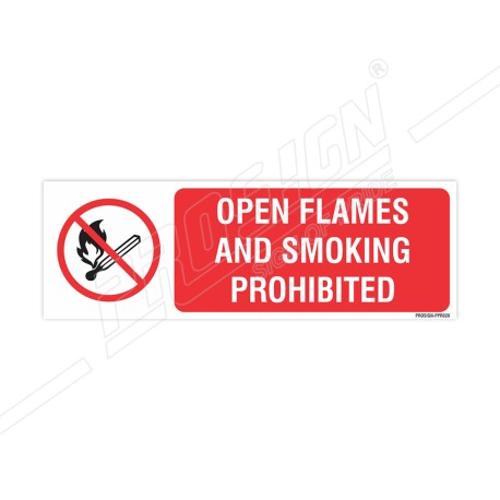 Open Flames And Smoking Prohibited Sign | Protector FireSafety