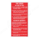 In Case Of Fire Order Sign| Protector FireSafety