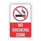 No Smoking Zone Prohibition Sign