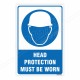 Head Protection Must Be Worn Mandatory Sign