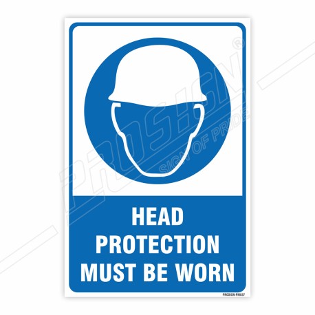 Head Protection Must Be Worn Mandatory Sign| Protector FireSafety