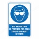 Eye Protection Must Be Worn Mandatory Sign