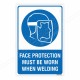 Face Protection Must Be Worn Mandatory Sign