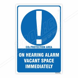 Hearing Alarm Vacant Space Immediately Mandatory Sign| Protector FireSafety