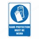 Hand Protection Must Be Worn Mandatory Sign