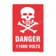 11000 Voltage Danger Sign