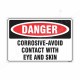 Corrosive Avoid Contact With Eye And Skin Danger Sign